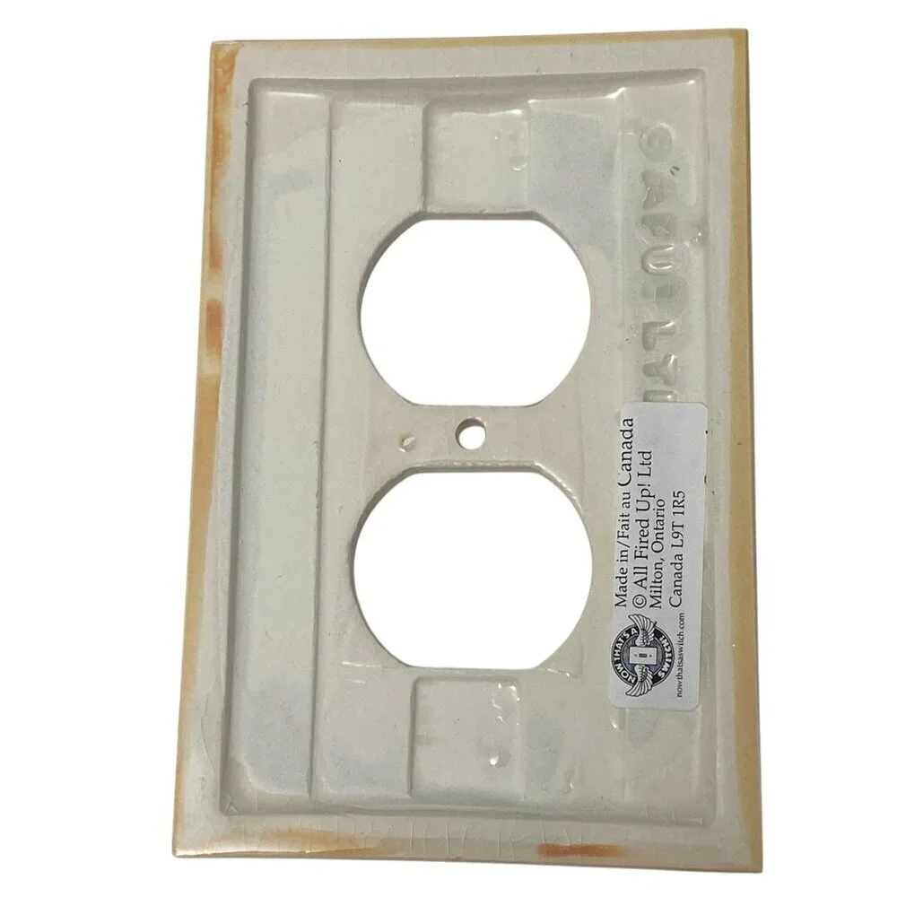 Ceramic Duplex Outlet Cover Pink Roses Made in Canada